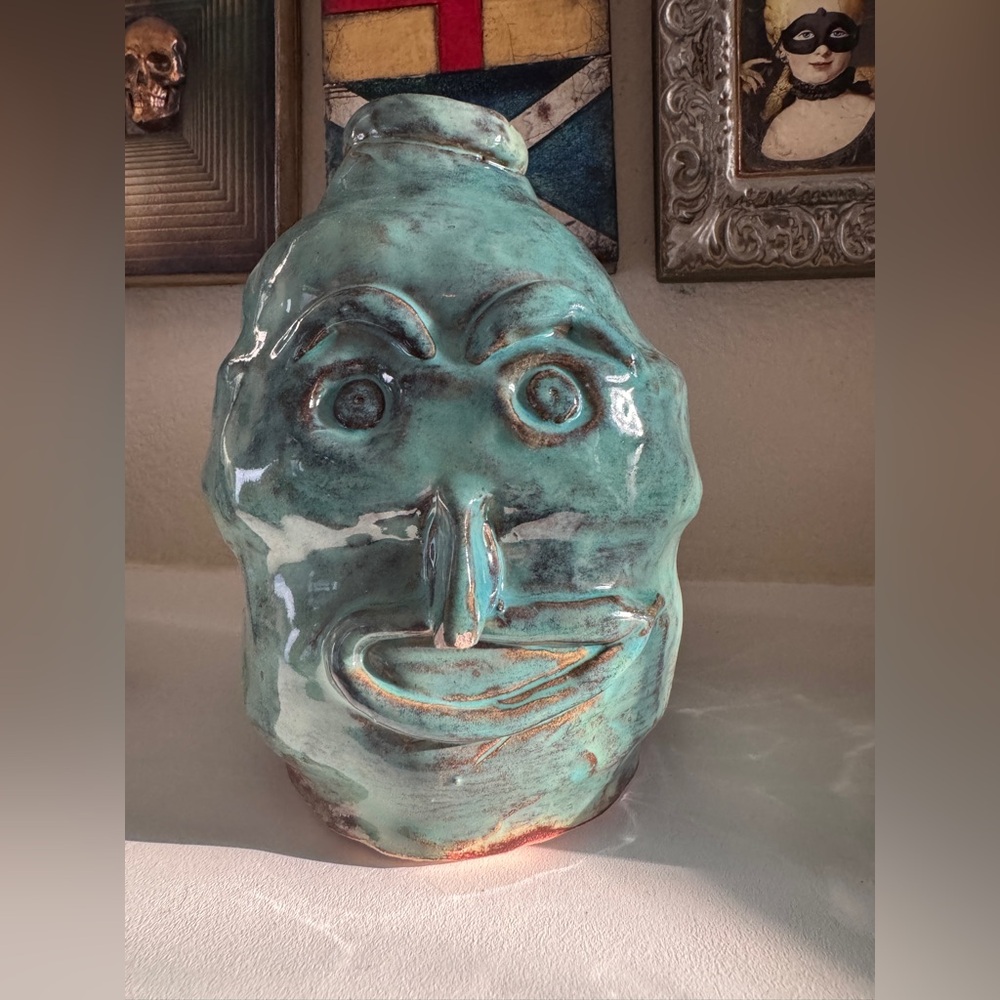 Ceramic Face Jug‎ – Studio Pottery Folk Art as is